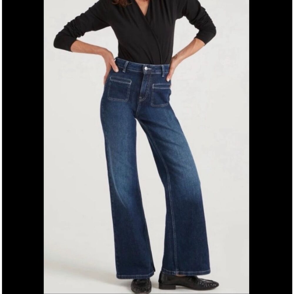 Free People X We The Free Wide Leg Patch Pocket Jeans Sz 28 NEW - Picture 10 of 10
